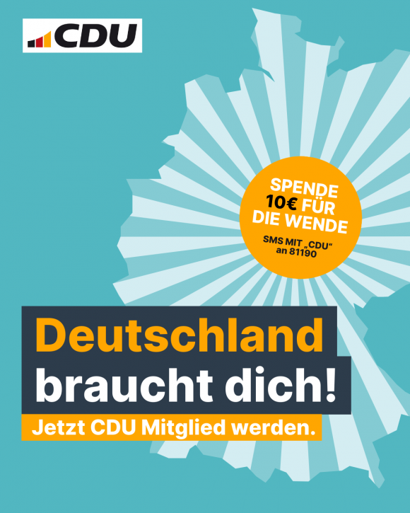Deutschland braucht dich! Jetzt CDU Mitglied werden.