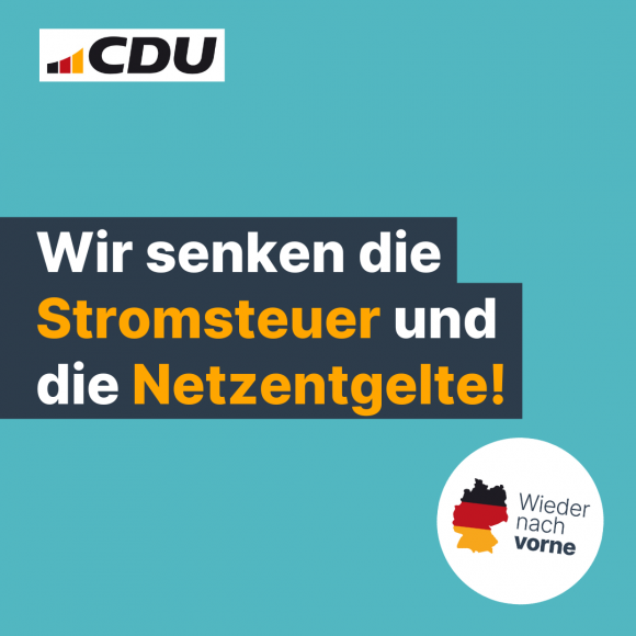 Wir senken die Stromsteuer und die Netzentgelte