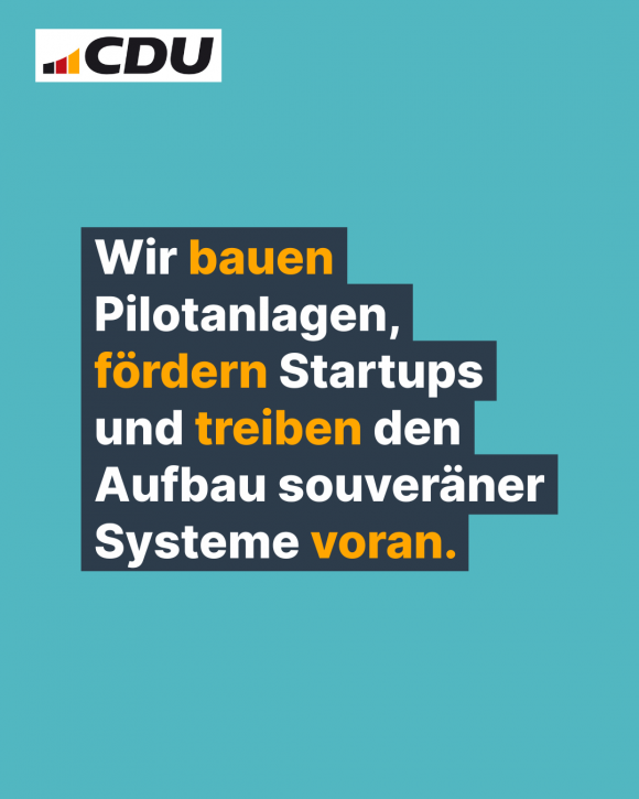 Pilotanlagen Startups Aufbau souveräner Systeme