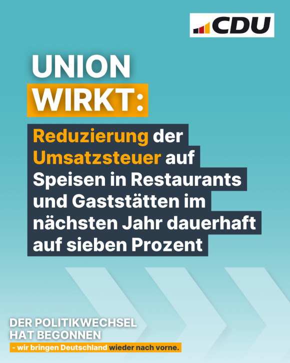 Reduzierung der Umsatzsteuer