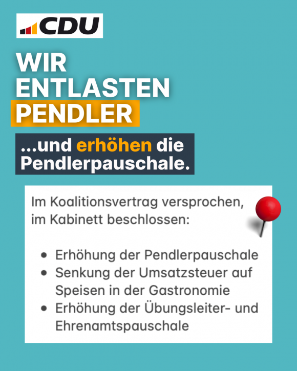 Wir entlasten Pendler und erhöhen die Pendlerpauschale.