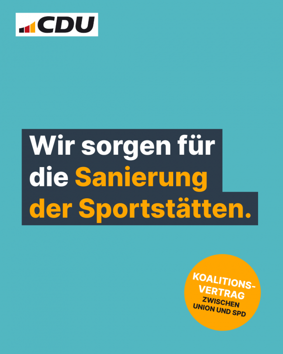 Wir sorgen für die Sanierung der Sportstätten