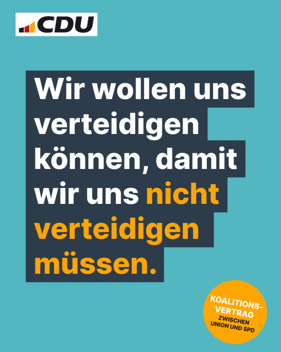 Wir wollen uns verteidigen können, damit wir uns nicht verteidigen müssen