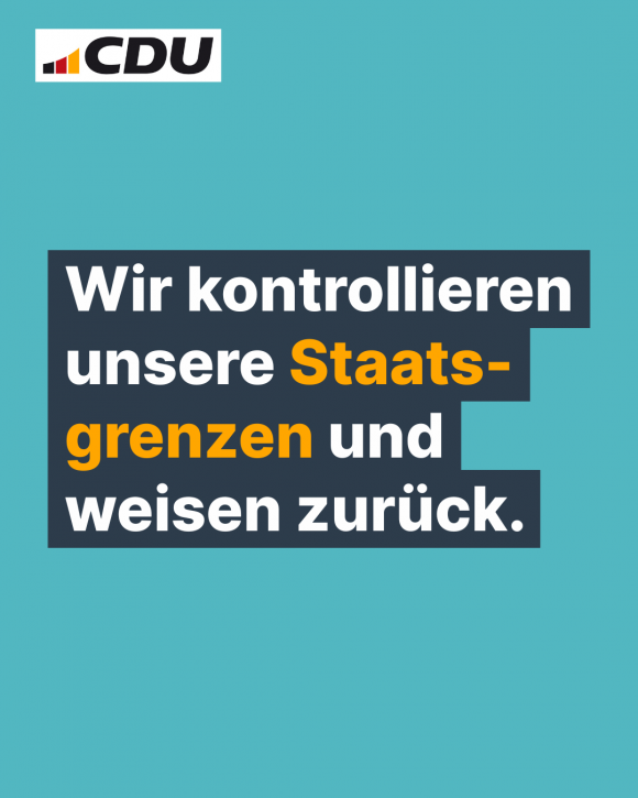 Wir kontrollieren unsere Staatsgrenzen und weisen zurück