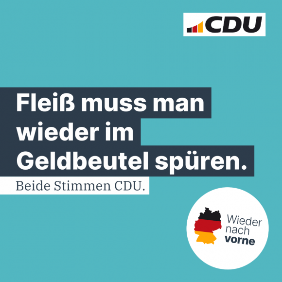Fleiß muss man wieder im Geldbeutel spüren.