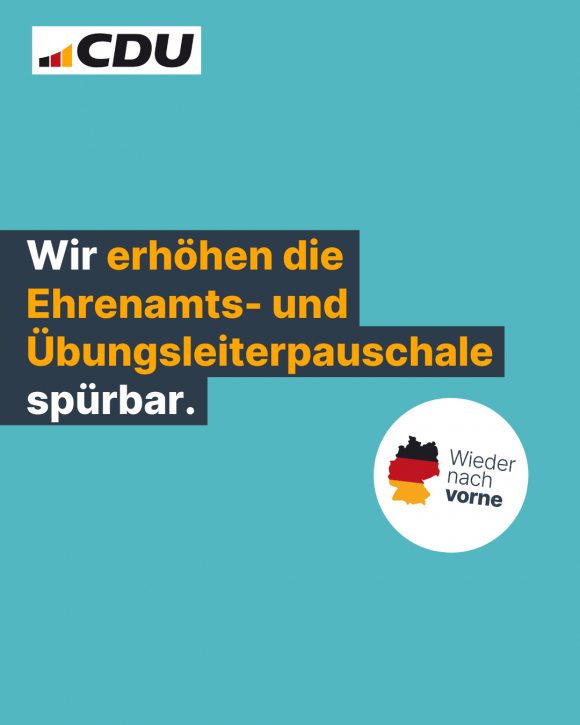 Wir erhöhen die Ehrenamts- und Übungsleiterpauschale spürbar. (4:5)