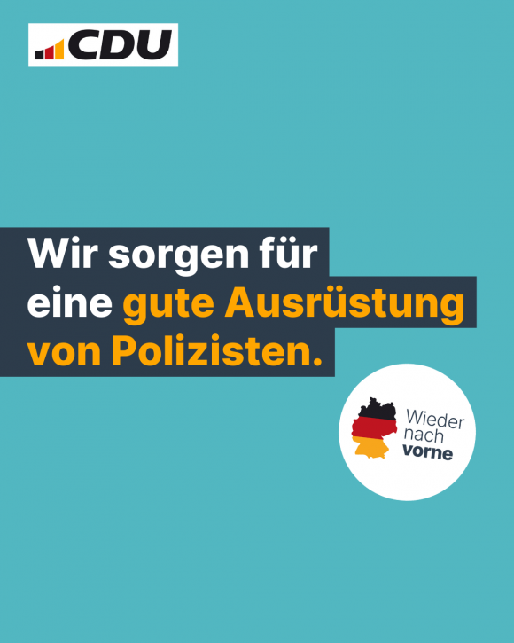 Wir sorgen für eine gute Ausrüstung von Polizisten. (4:5)